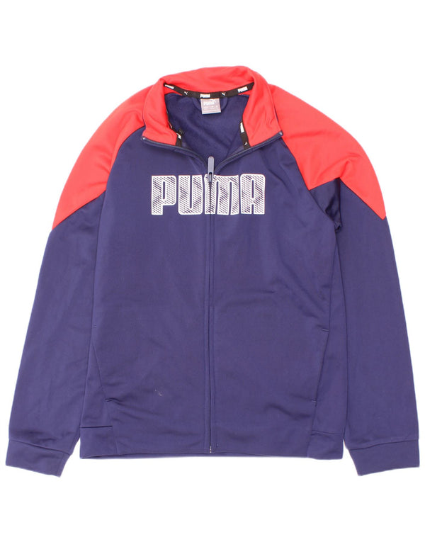 Puma - Chaqueta de chándal con gráfico para niños, 11-12 años, color azul marino