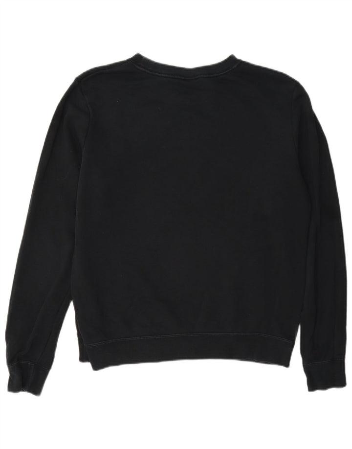 Nike Sudadera de gran tamaño con gráfico para mujer UK 10 Small Black Cotton