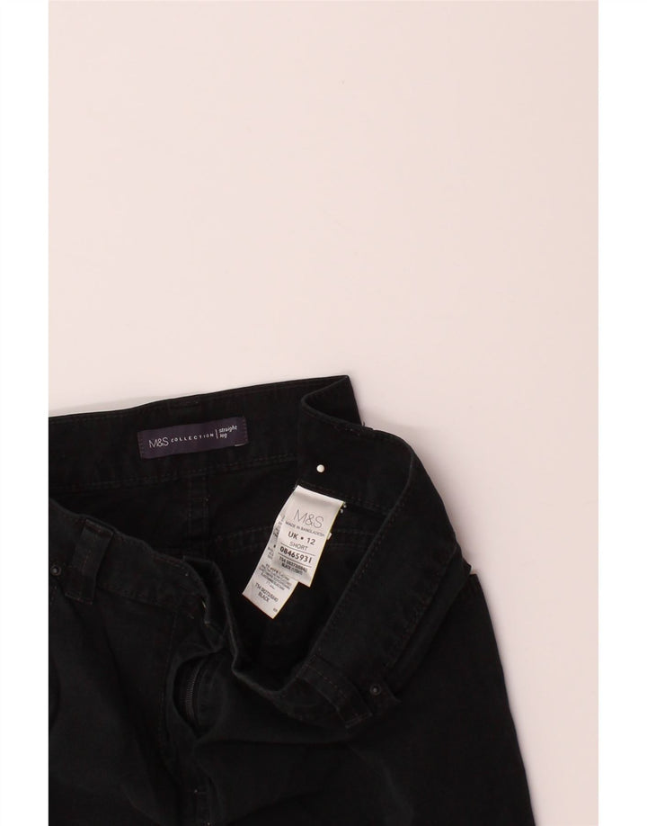 MARKS & SPENCER Womens Cropped Trousers UK 12 Medium W32 L26 Black Vintage Marks & Spencer and Second-Hand Marks & Spencer from Messina Hembry 