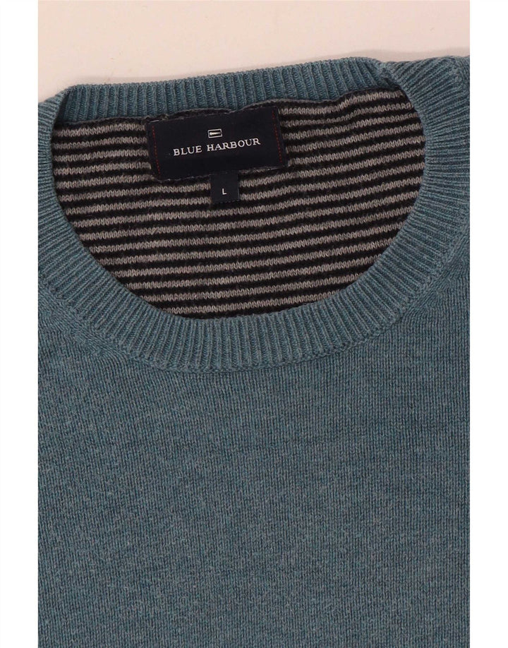 Marks & Spencer Suéter Azul Harbor con Cuello Redondo para Hombre Grande