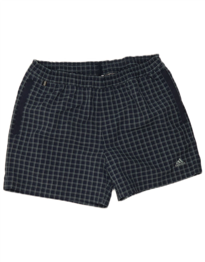 Adidas Mens Swimming Shorts Medium Navy Blue Check Polyamide