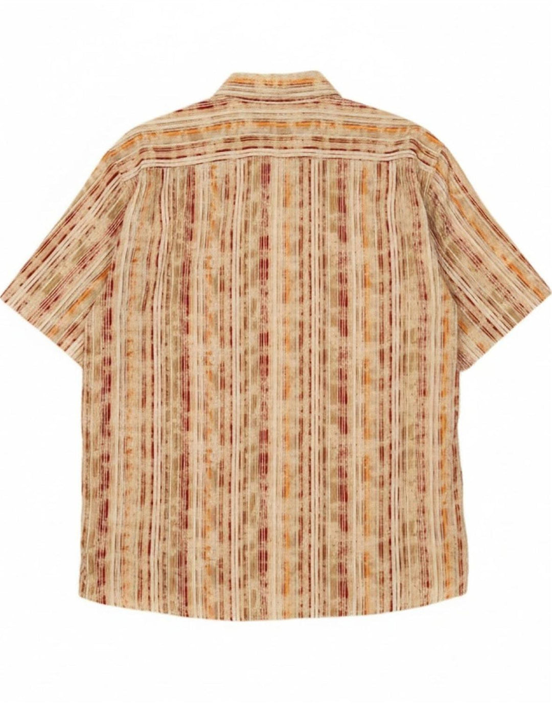 PAUL SMITH Mens Short Sleeve Shirt 2XL Beige Striped