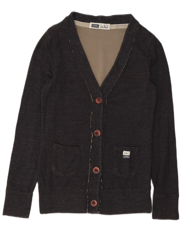 Guru Cárdigan para hombre pequeño de algodón gris