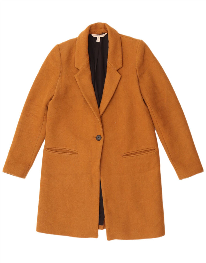 Zara Mujer Trafaluc Abrigo UK 10 Small Lana Marrón