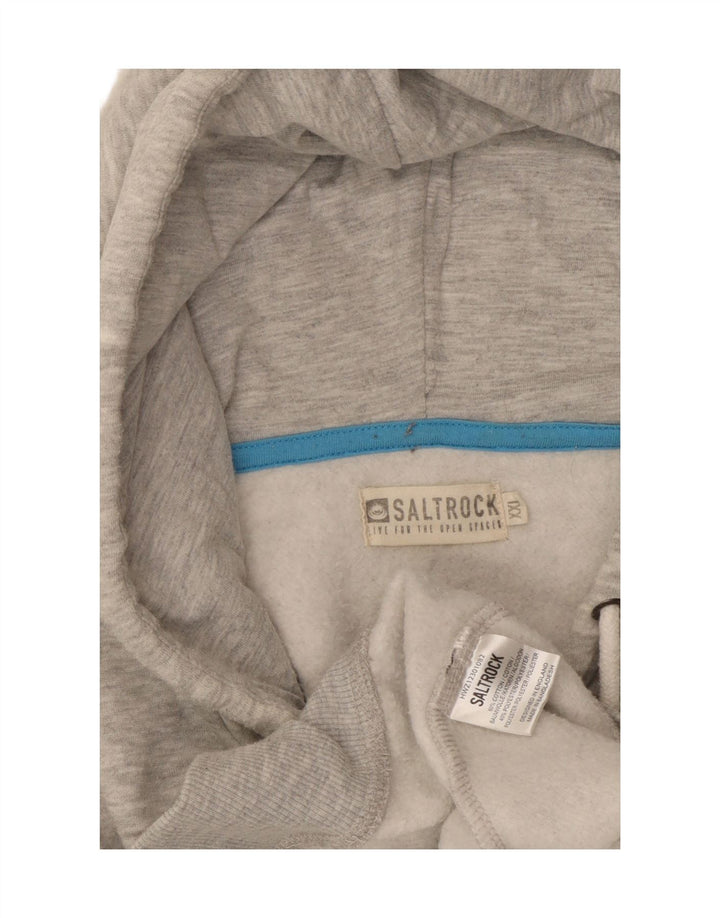 SALTROCK Suéter con capucha y cremallera para hombre 2XL Algodón gris