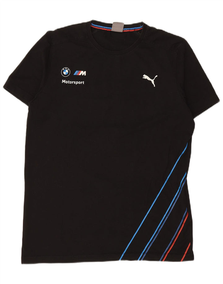 PUMA Camiseta gráfica BMW Motorsport para hombre, talla grande, algodón a rayas negras