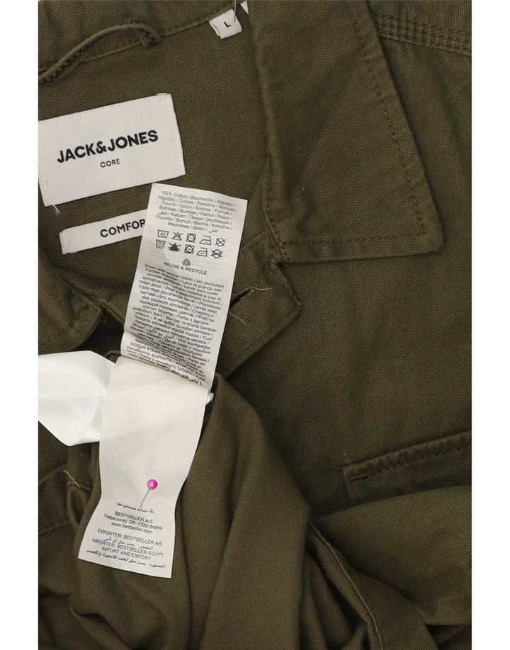 Camisa Jack & Jones Hombre Grande Caqui Algodón