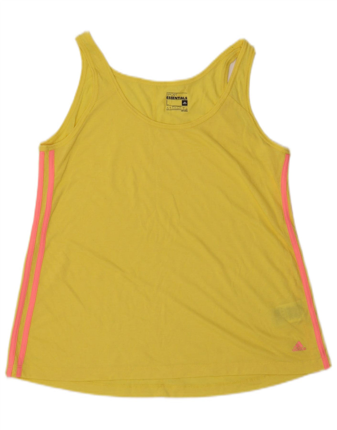 ADIDAS Mujer Climalite Chaleco Top UK 16/18 Grande Amarillo Poliéster