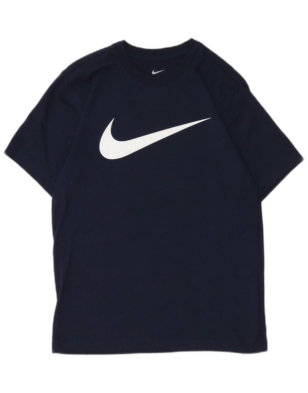 Nike Dri Fit Graphic Camiseta para hombre, talla pequeña, algodón azul marino