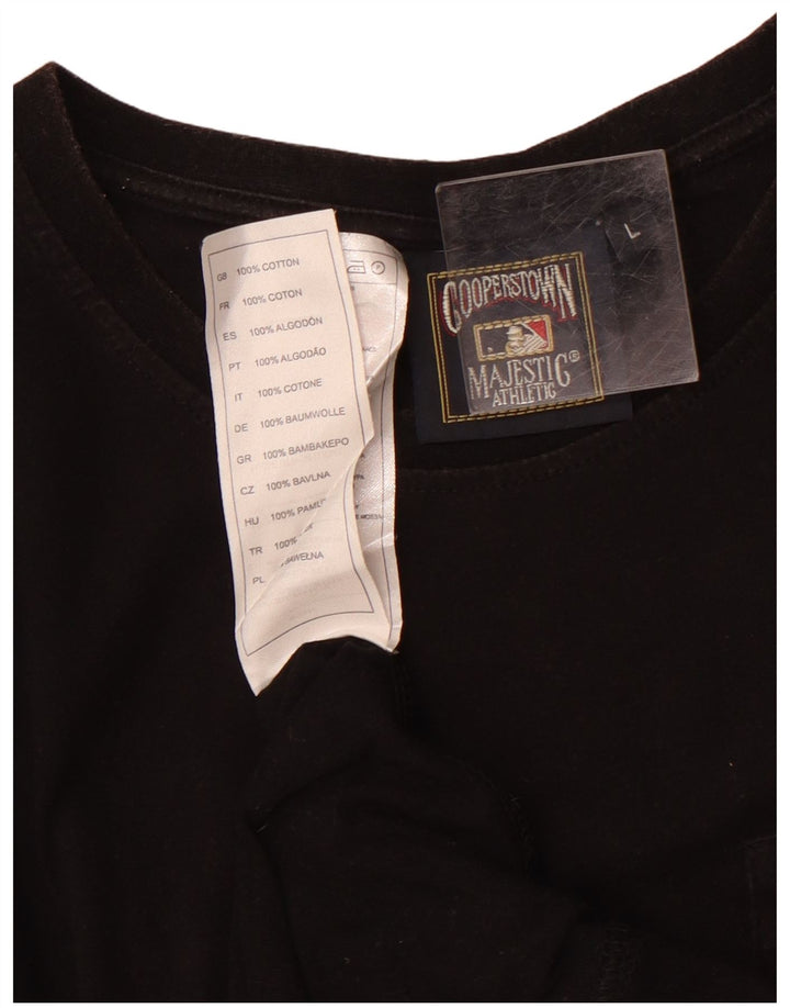 MAJESTIC Top tipo túnica con gráfico de los New York Yankees para mujer, talla 40, talla grande, color negro