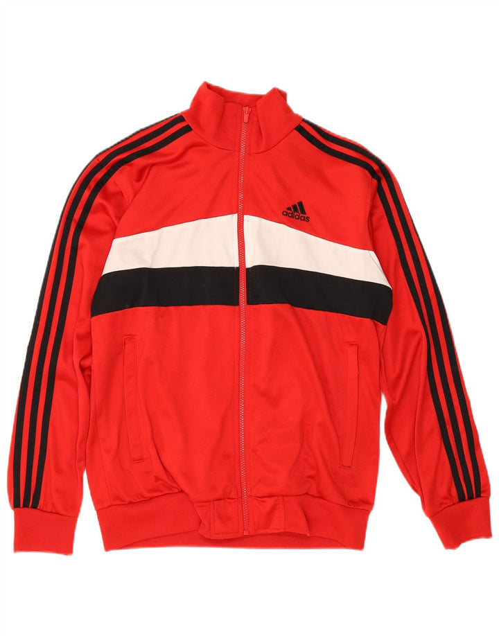 Adidas - Chaqueta de chándal para niño, 13-14 años, color rojo, poliéster