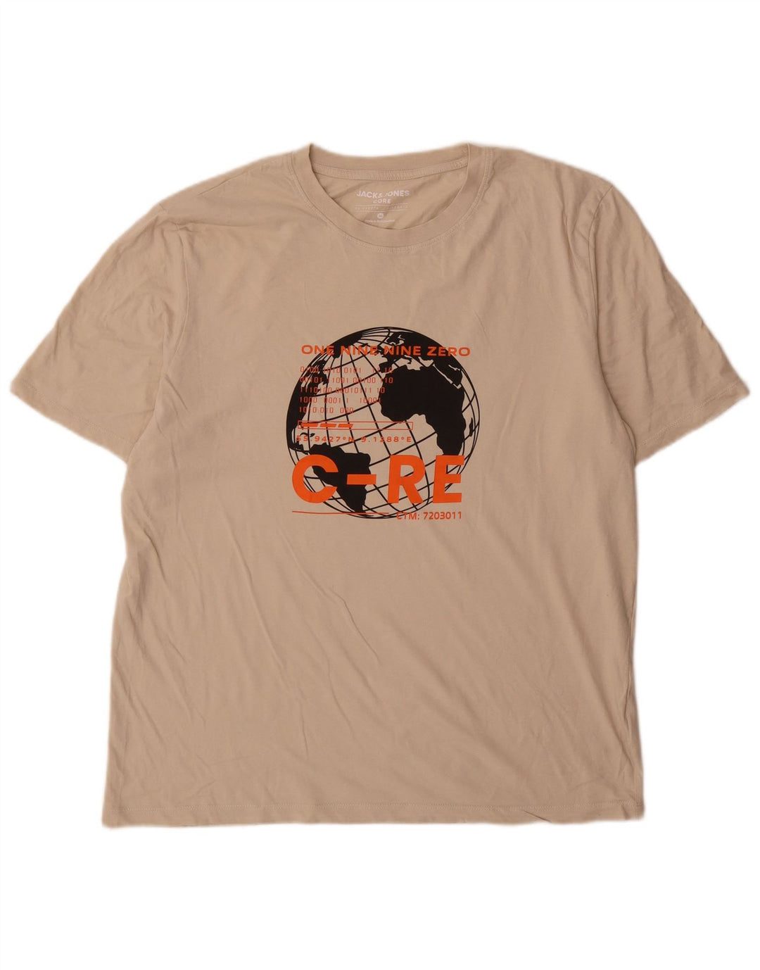 Jack & Jones Hombre Camiseta Gráfica Top XL Beige