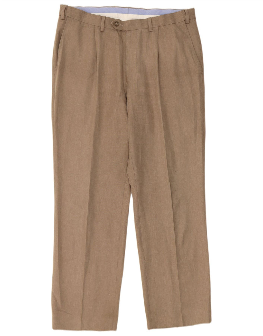 Marks & Spencer Pantalón chino de corte regular para hombre W34 L29 Poliéster beige