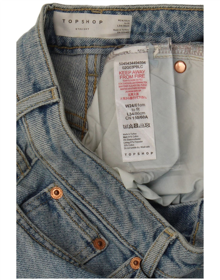 Vaqueros Rectos Mujer Topshop W24 L28 Algodón Azul