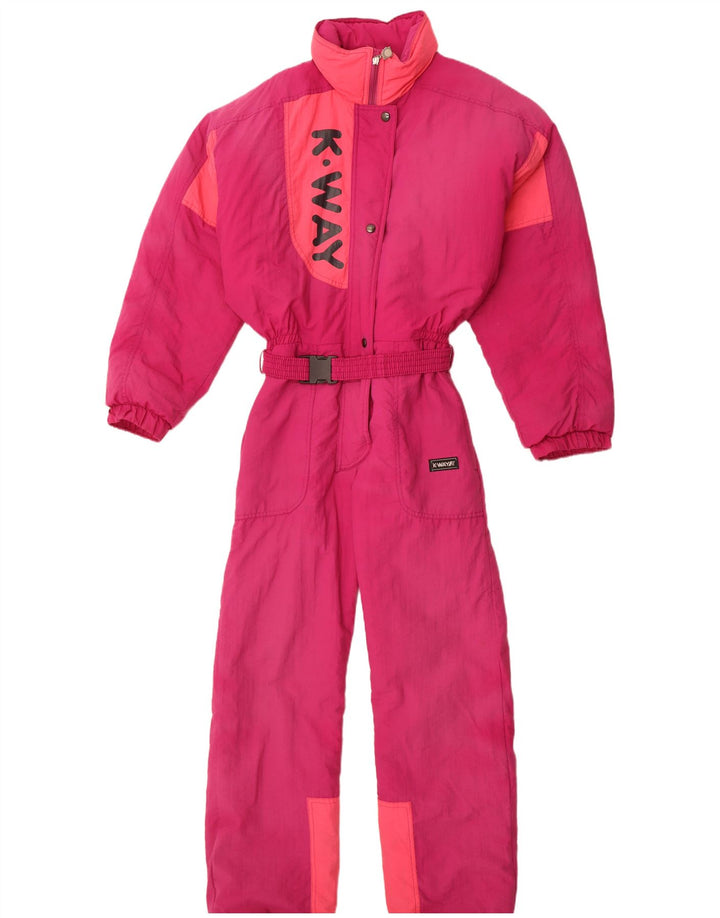 Mono de esquí extragrande con gráfico para mujer K-Way EU 38 Poliamida rosa medio