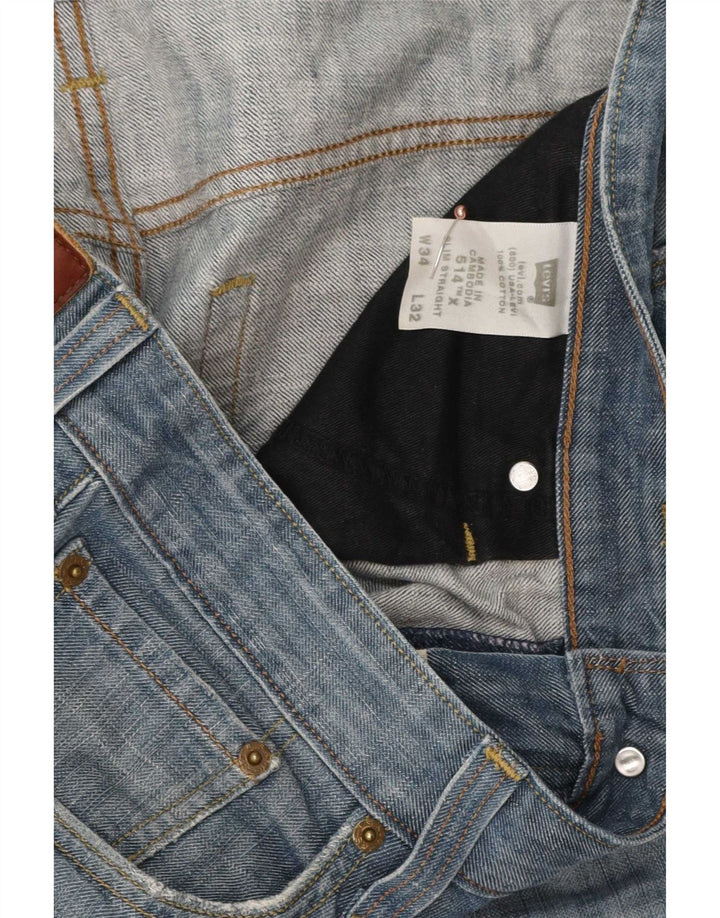 Levi's Vaqueros rectos ajustados 514 para hombre W34 L32 Algodón azul