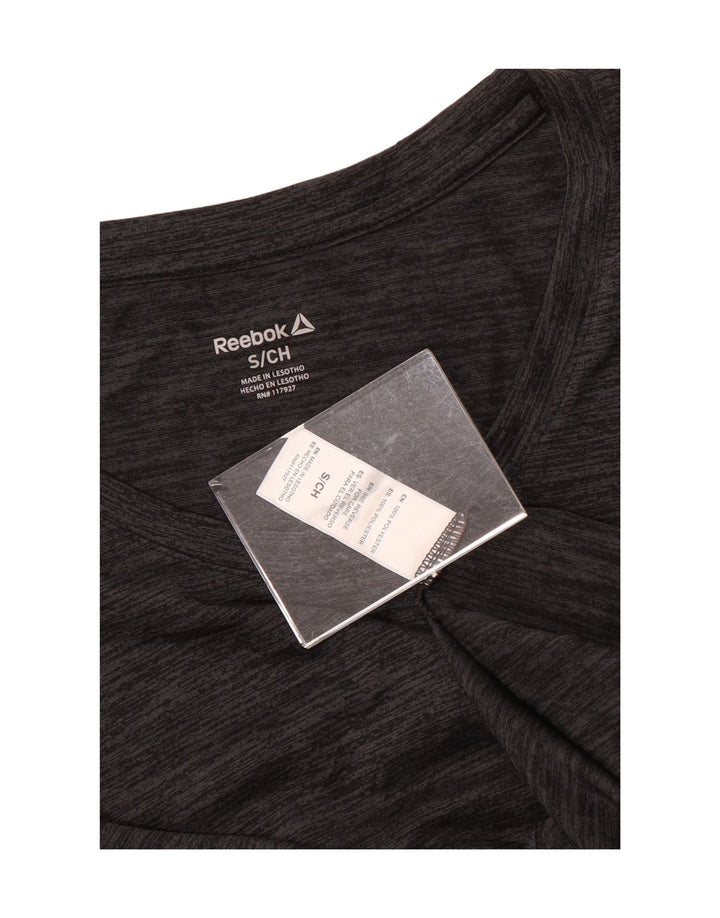 REEBOK Top de mujer de manga larga UK 10 Pequeño poliéster moteado gris