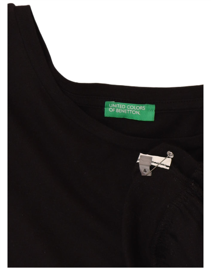 Benetton Blusa de manga 3/4 para mujer US 4 Small Negro