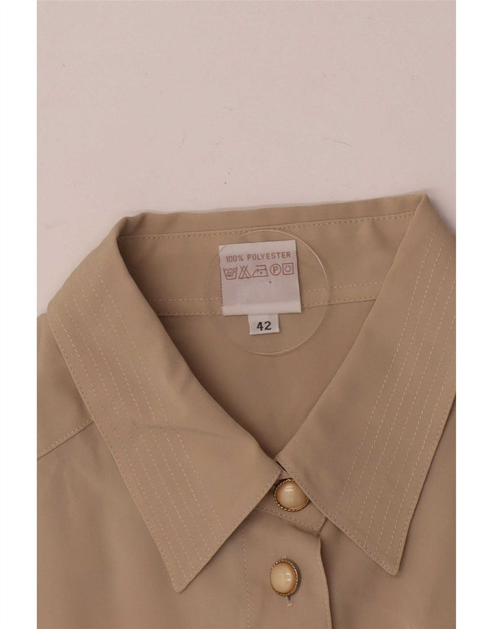 Michele Boyard Blusa camisera extragrande para mujer IT 42 Poliéster caqui medio