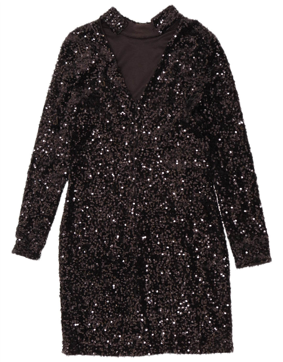 Vestido tubo de lentejuelas para mujer de Warehouse UK 42 Poliéster negro mediano