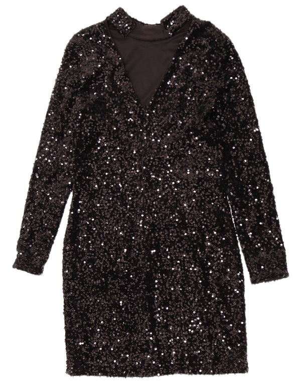 Vestido tubo de lentejuelas para mujer de Warehouse UK 42 Poliéster negro mediano
