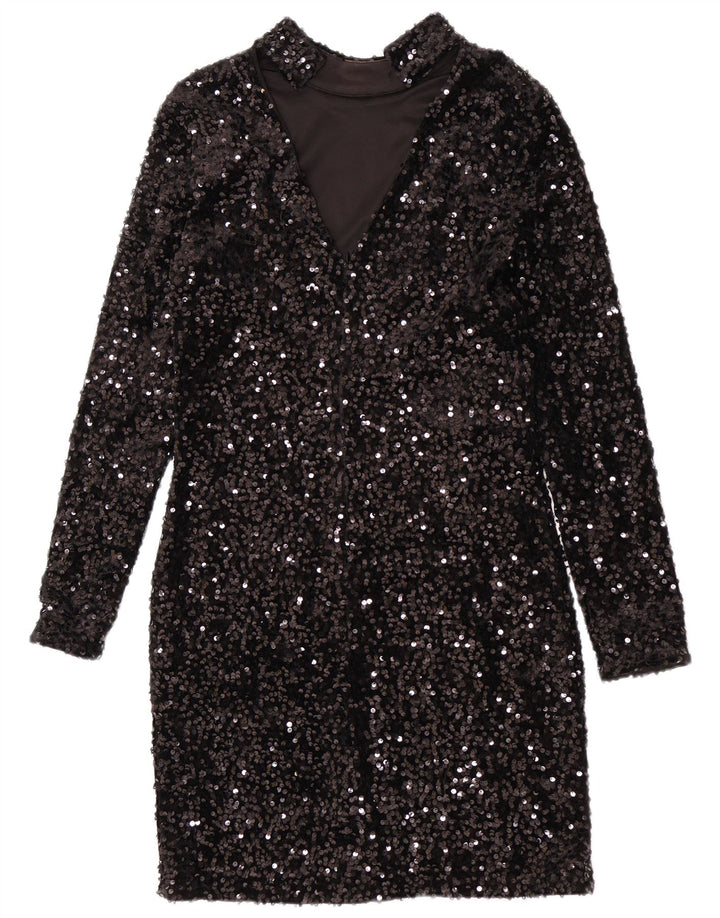 Vestido tubo de lentejuelas para mujer de Warehouse UK 42 Poliéster negro mediano