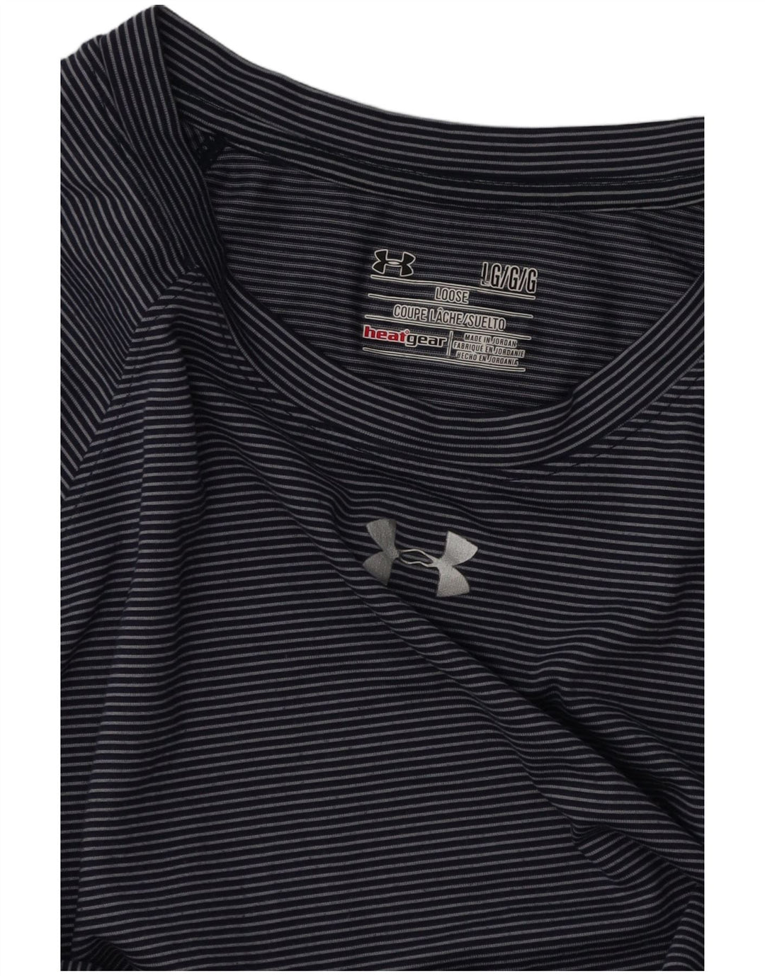 UNDER ARMOUR Camiseta Heat Gear para mujer Top Reino Unido 16 Grande Azul marino Rayas