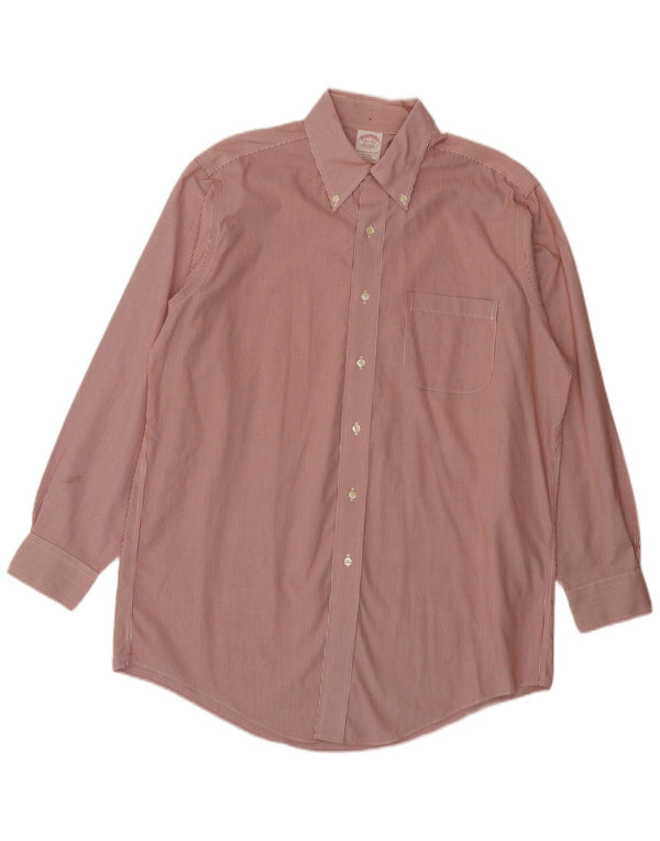 Brooks Brothers Camisa de ajuste tradicional para hombre, talla 15 1/2, mediana, color rojo