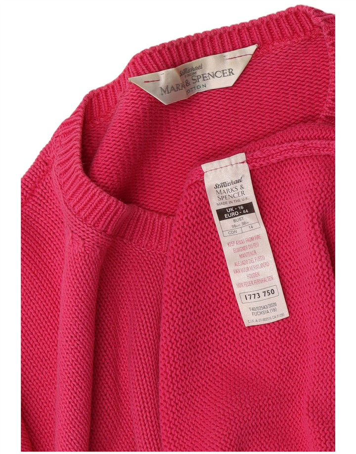 Marks & Spencer Jersey extragrande con cuello redondo para mujer, talla 40, color rosa