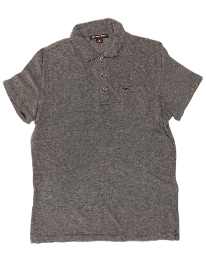 MICHAEL KORS Polo para hombre de algodón moteado gris medio
