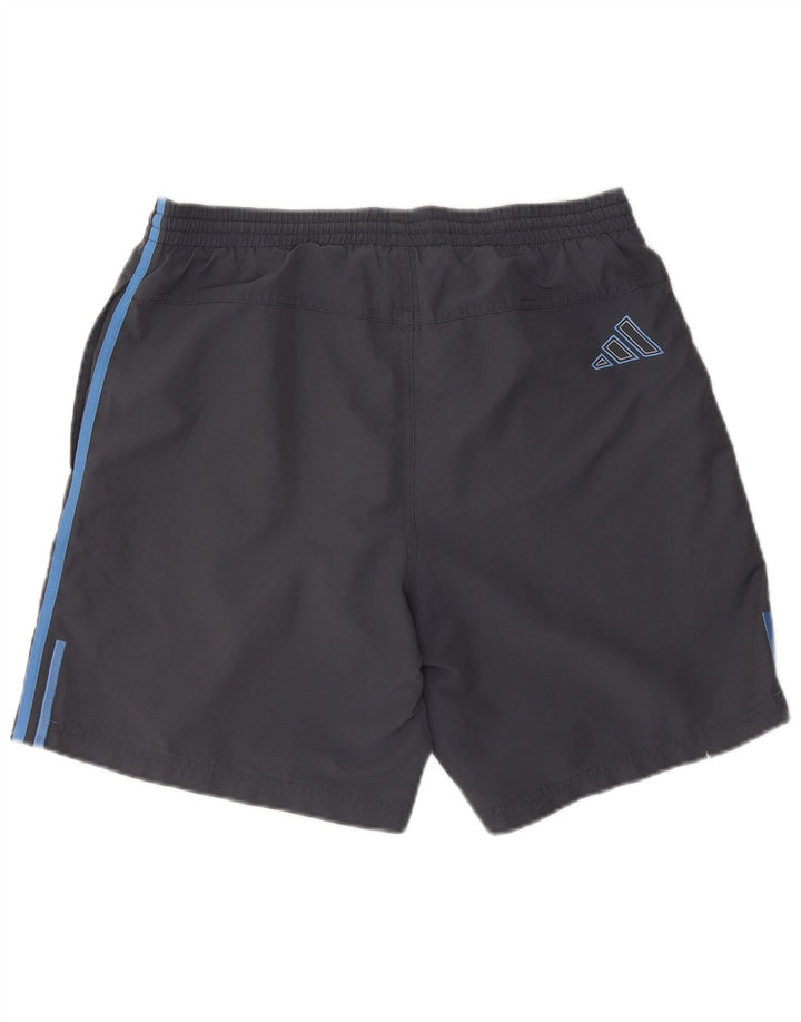 Adidas - Pantalones cortos deportivos para hombre, poliéster gris grande