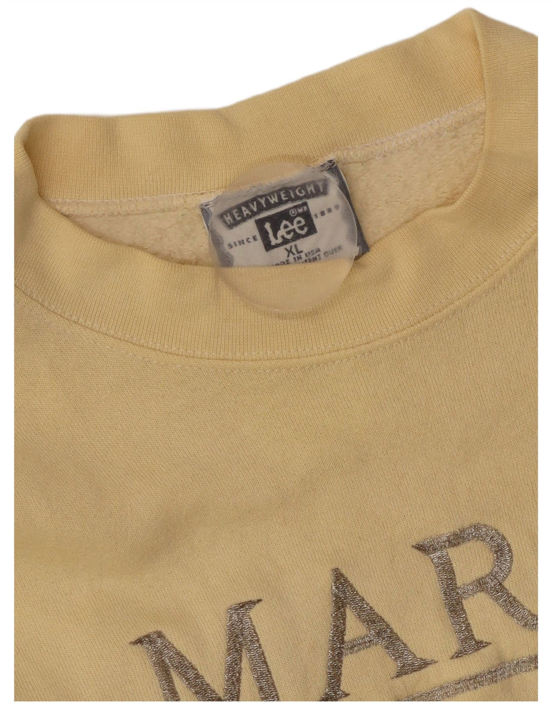 LEE Hombre Sudadera Gráfica Jumper XL Algodón Amarillo
