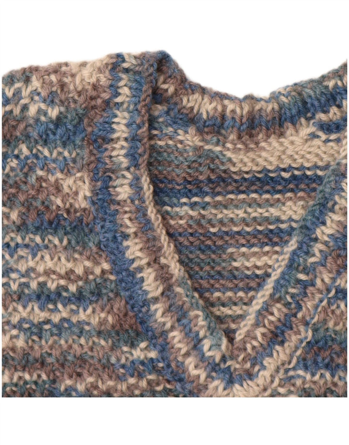 VINTAGE Chaleco de mujer Camiseta sin mangas Reino Unido 8 Pequeño Azul Flecked