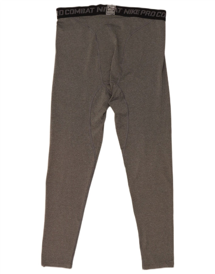 Nike - Leggings cortos de compresión para hombre, talla 2XL, color gris