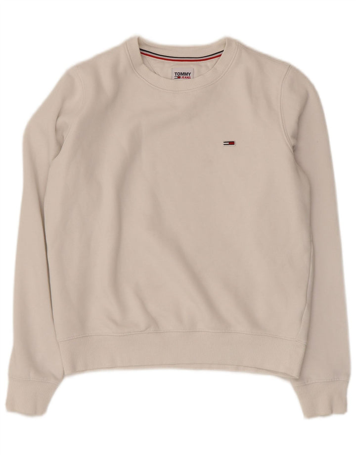 TOMMY HILFIGER Sudadera extragrande para mujer UK 6 XS Algodón blanco