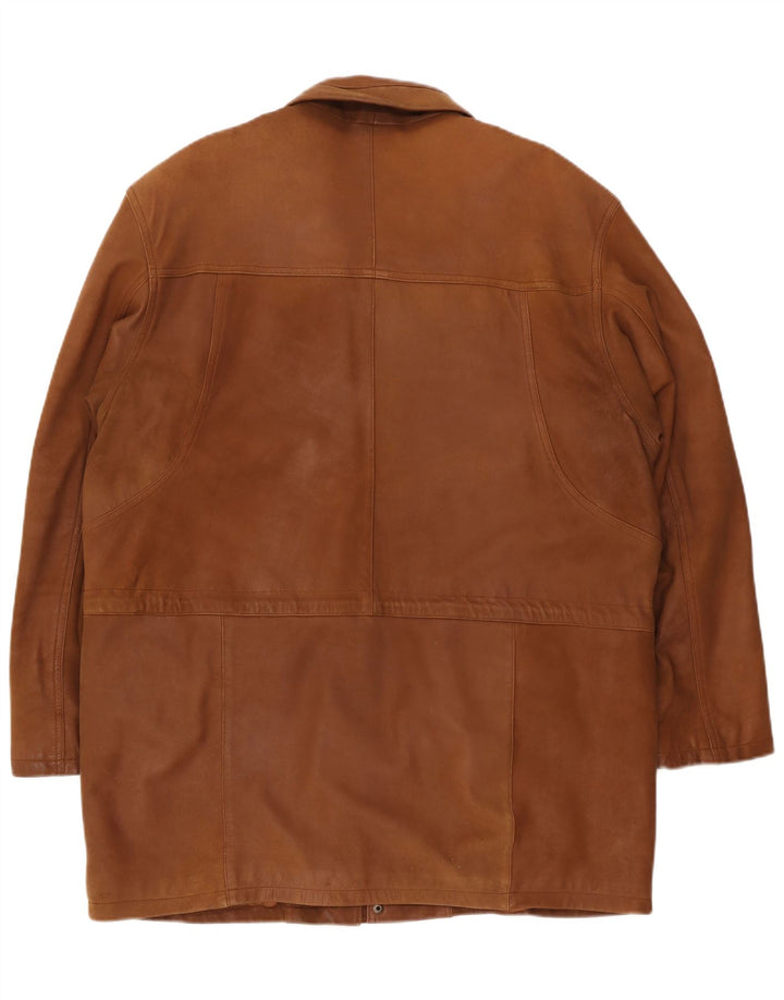Maddox Chaqueta de cuero para hombre IT 54 2XL Marrón