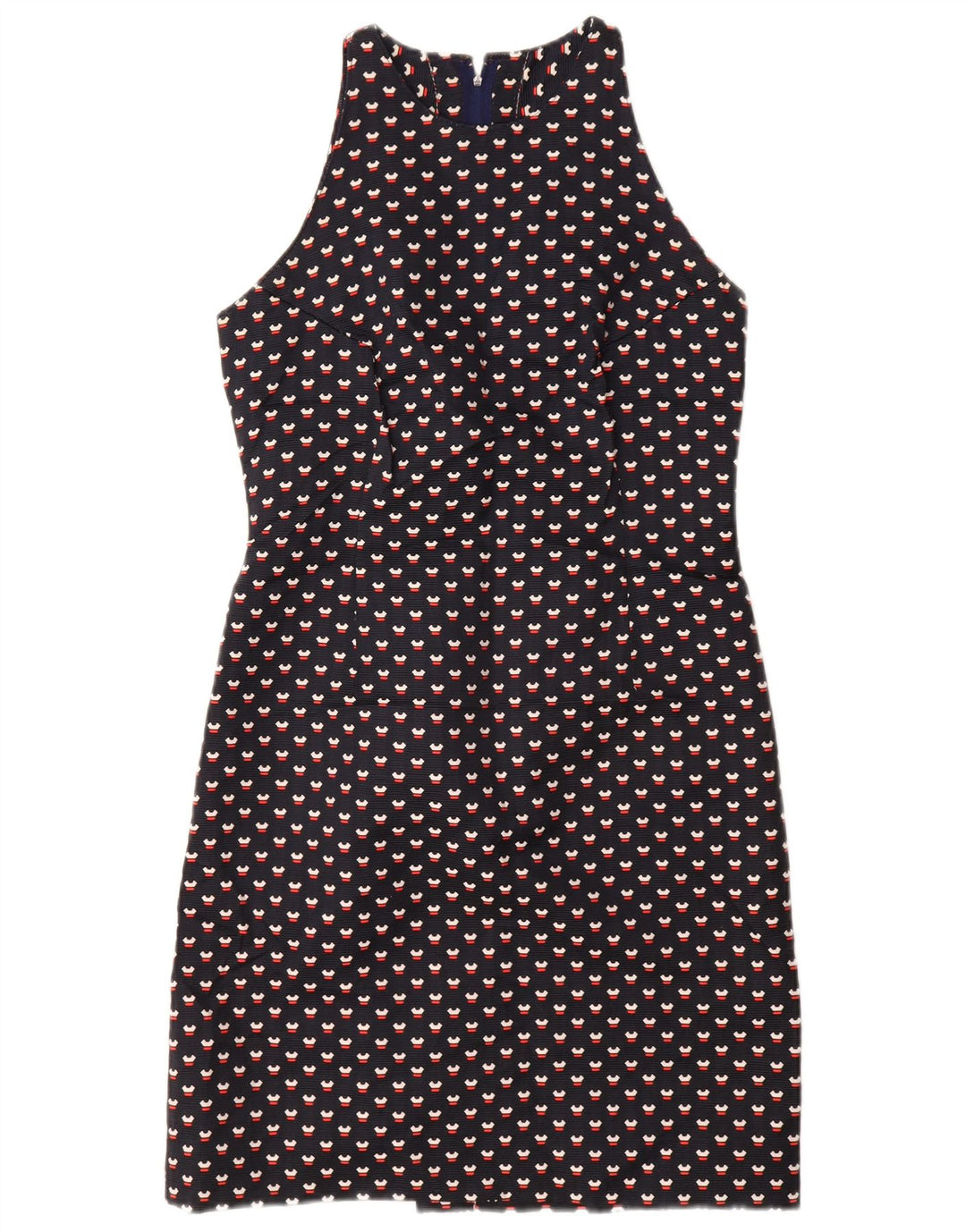 VINTAGE Mujer 3 Botones 2 Piezas Set UK 12 Medio Azul Marino Manchado