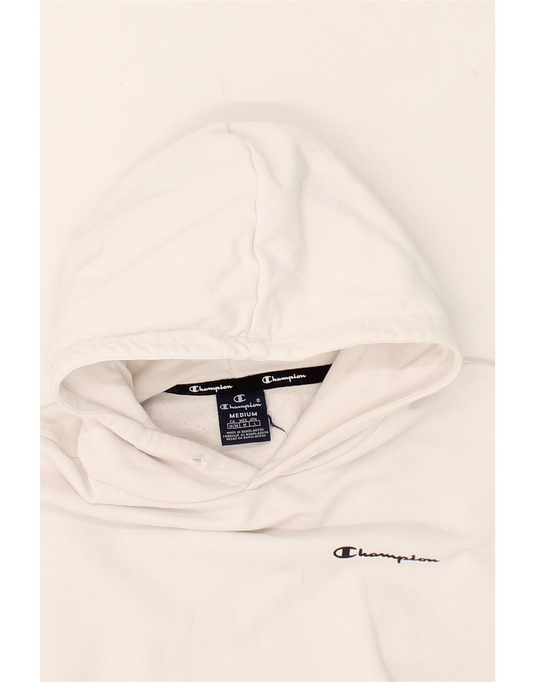 CHAMPION Mens Hoodie Jumper Medium White Cotton Vintage Champion and Second-Hand Champion from Messina Hembry 