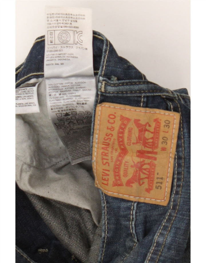 Levi's Hombre 511 Slim Jeans W30 L30 Algodón Azul