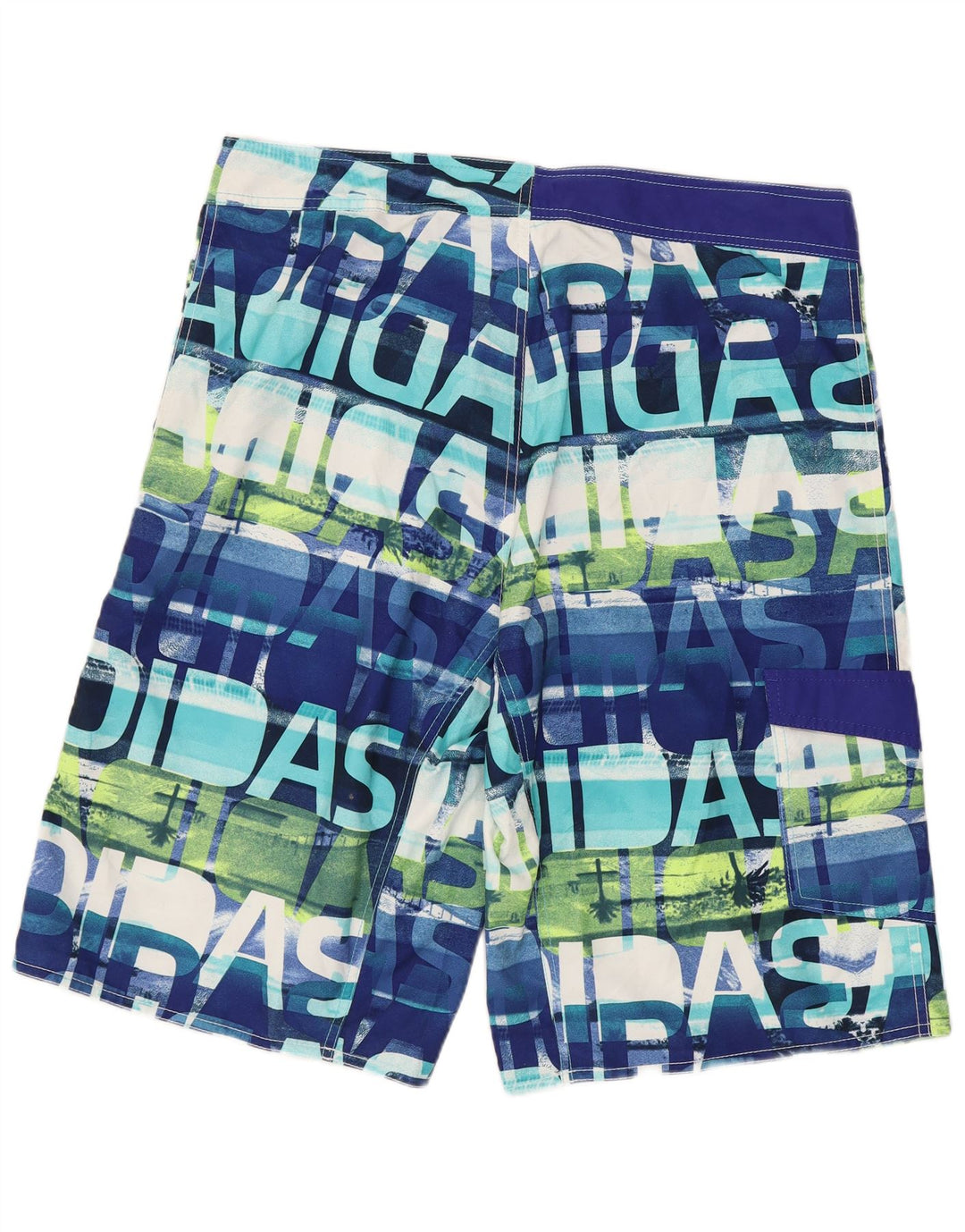 Adidas Mens Abstract Pattern Graphic Bañador Shorts Grande Azul Poliéster