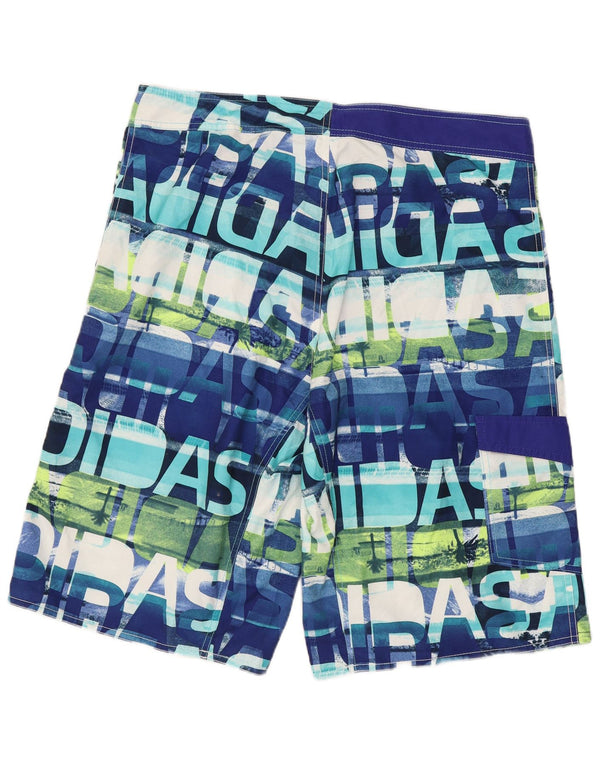 Adidas Mens Abstract Pattern Graphic Bañador Shorts Grande Azul Poliéster