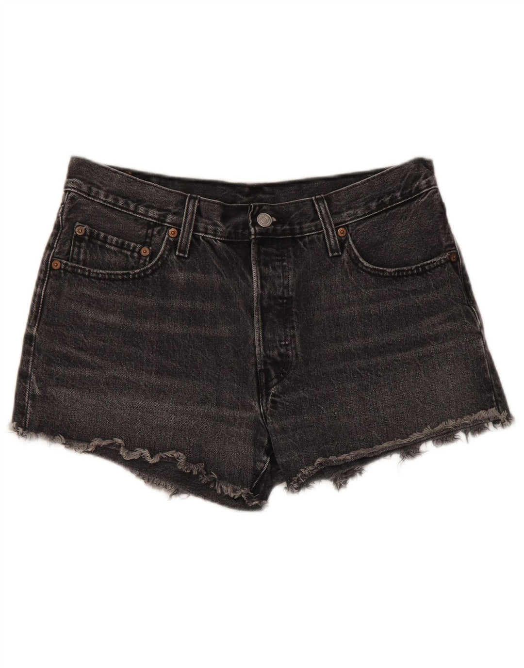 Levi's Mujer 501 Shorts Vaqueros W29 Algodón Gris Medio