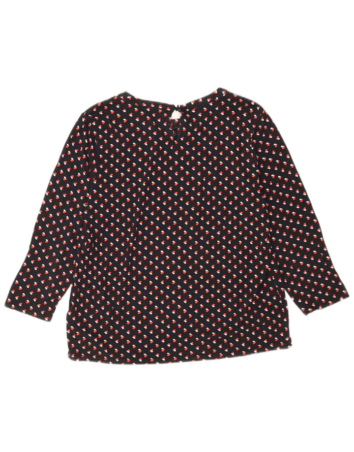 Hobbs Blusa de manga 3/4 para mujer UK 44 Viscosa geométrica negra mediana