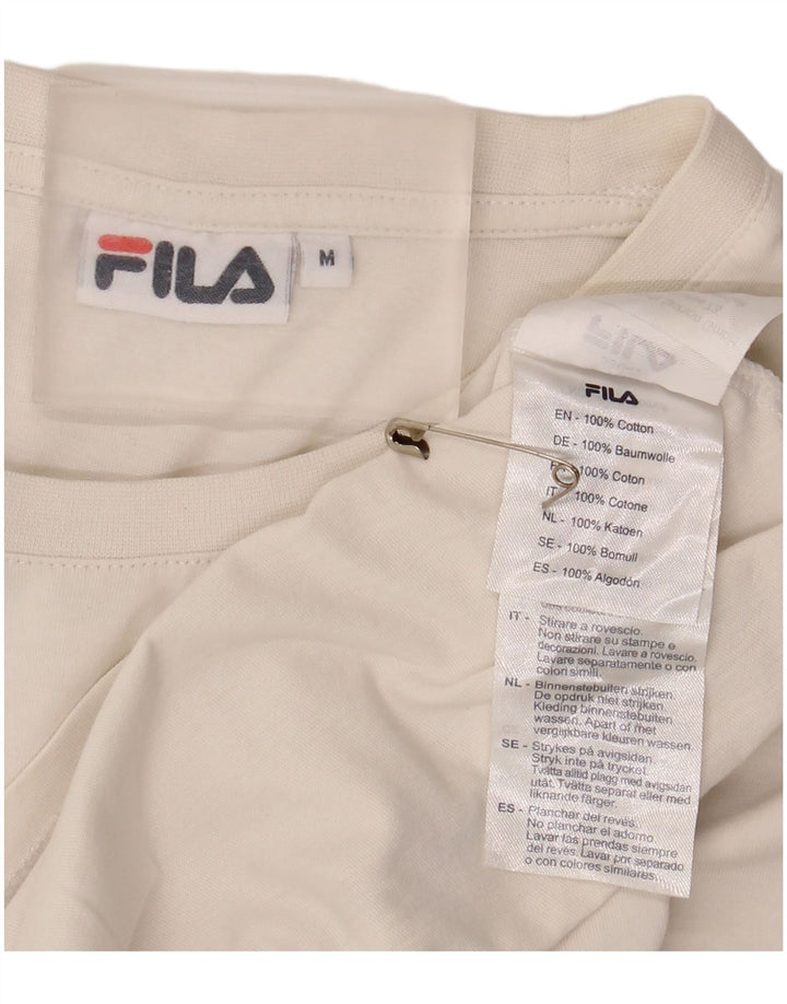 Fila Camiseta gráfica para hombre Top Medium White Cotton