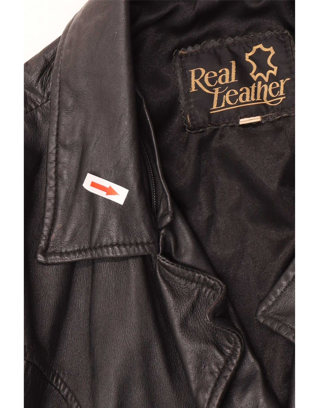 Vintage mujer chaqueta de cuero de gran tamaño Reino Unido 10 pequeño negro