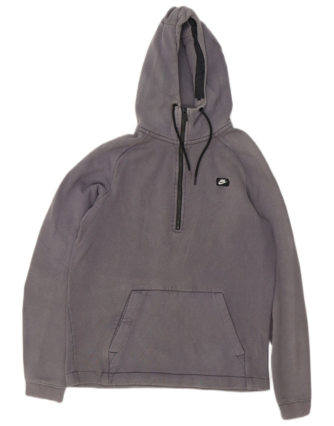 Jersey con capucha y cuello con cremallera para hombre Nike de algodón gris medio