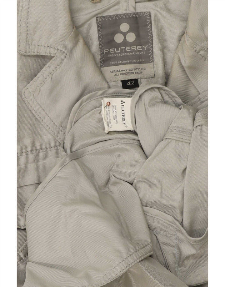 PEUTEREY Chaqueta tipo blazer de 3 botones para mujer EU 42 Poliéster gris grande