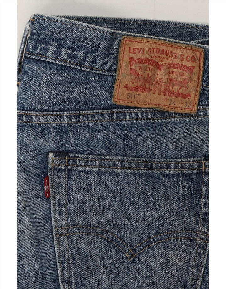 LEVI'S Mens 511 Slim Jeans W34 L32 Algodón Azul