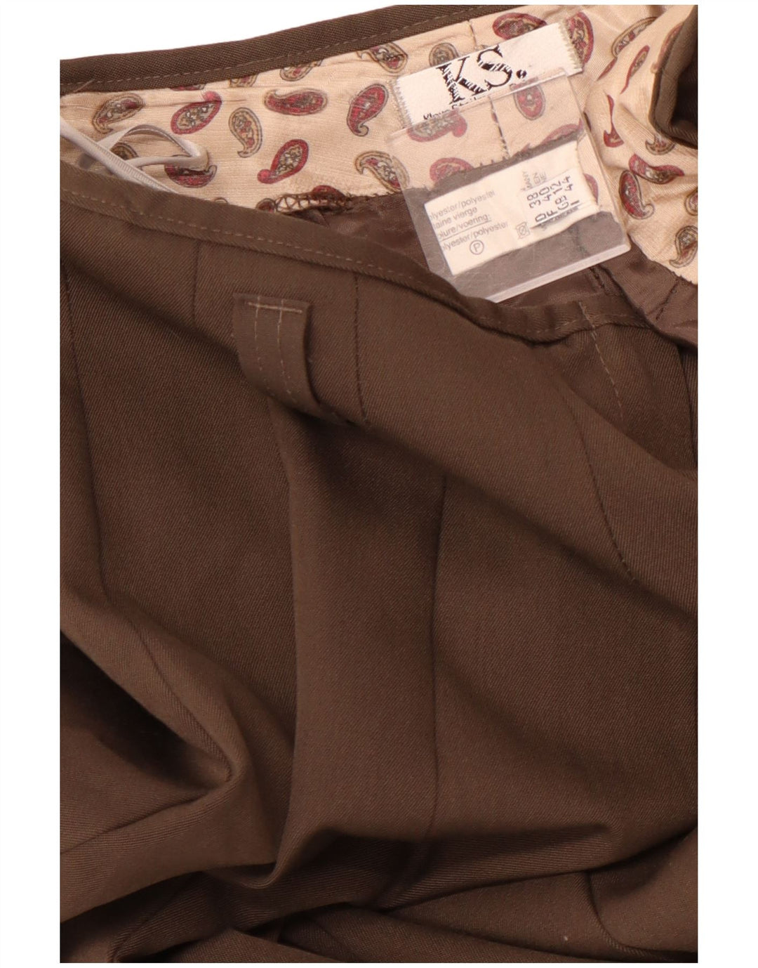 VINTAGE Falda plisada de cintura alta para mujer Reino Unido 12 Medio W28 Marrón