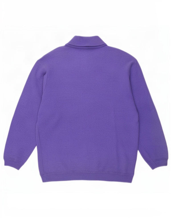 Henri Lloyd - Jersey para hombre con cuello y botones, color morado, lana virgen